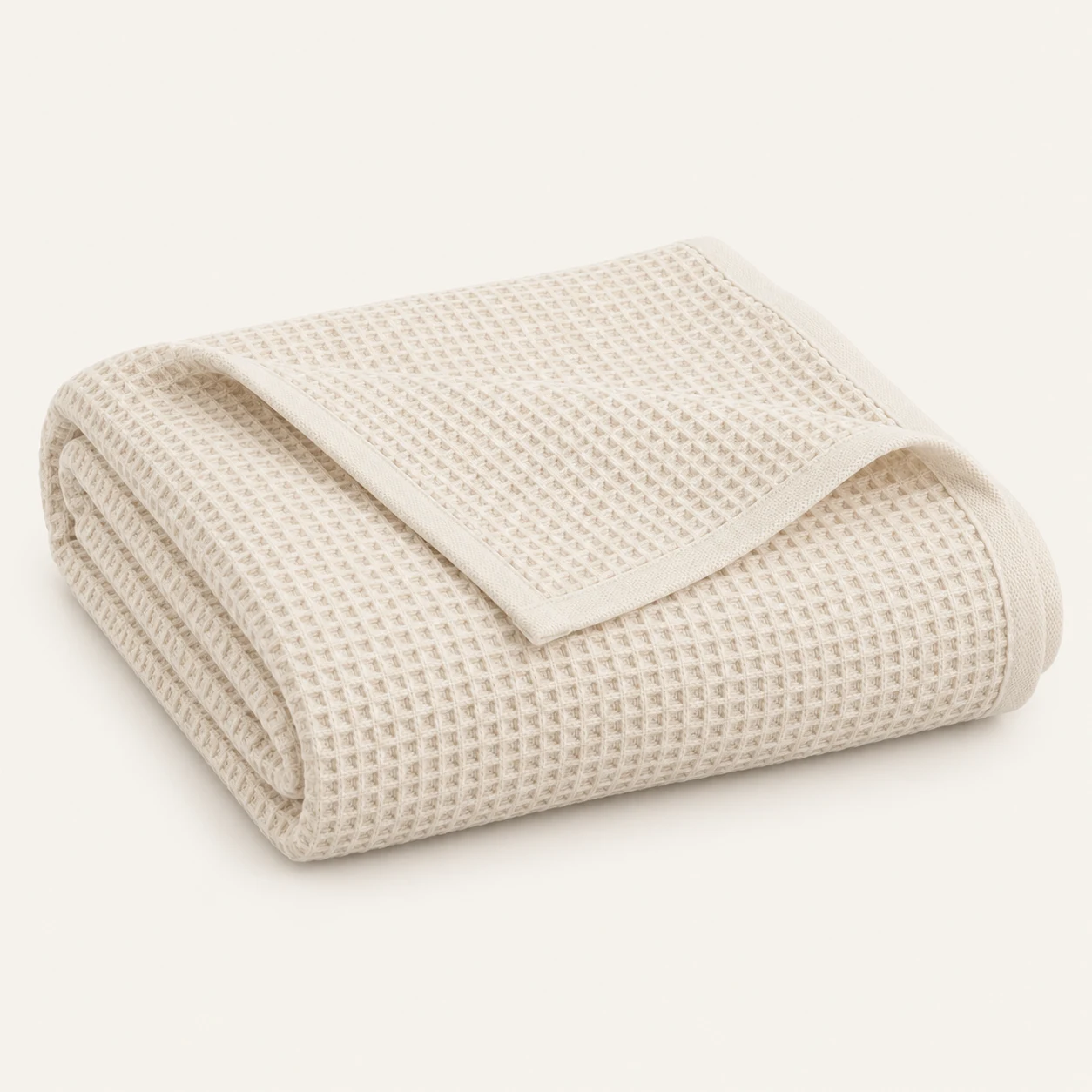 Cream waffle blanket
